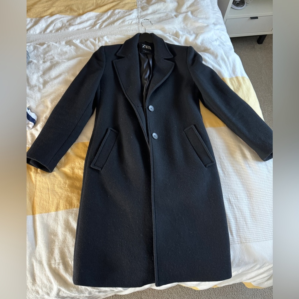 Zara Peacoat. Size small, black. Only worn a handful times